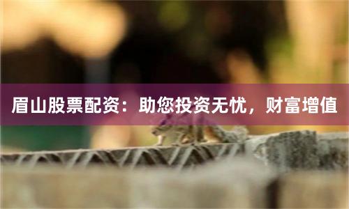 眉山股票配资:助您投资无忧,财富增值